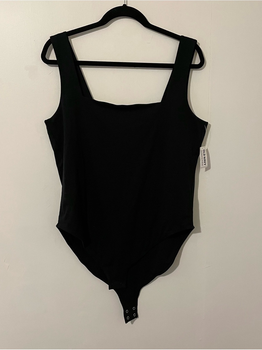 Old Navy Black Sleeveless Square Neck Bodysuit Plus Size 2X NWT New Snap Closure